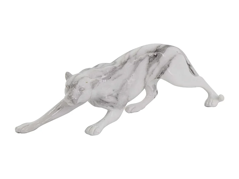Leopard aus Kunstharz mit weißem Marmoreffekt