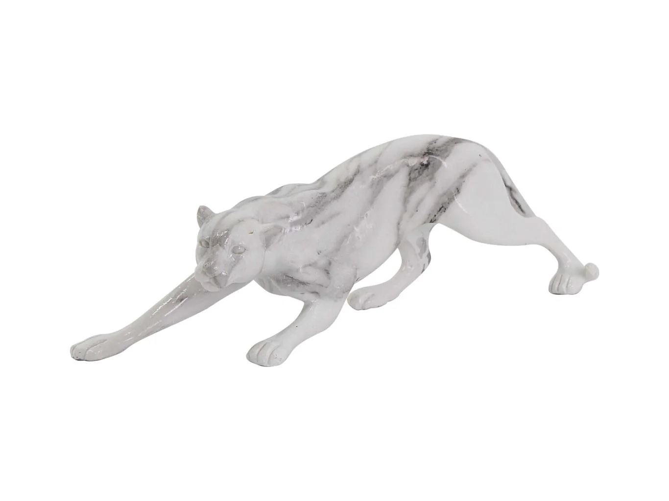 Leopard aus Kunstharz mit weißem Marmoreffekt