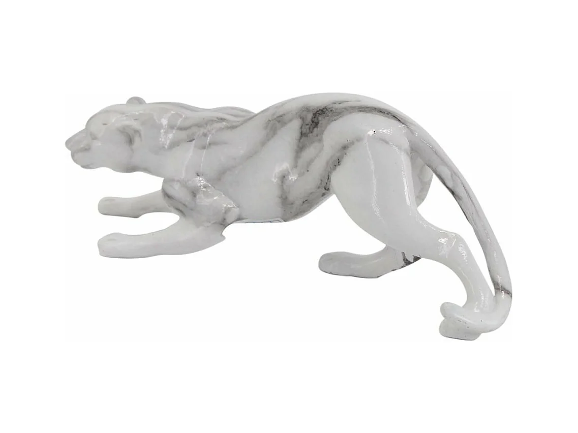 Leopard aus Kunstharz mit weißem Marmoreffekt