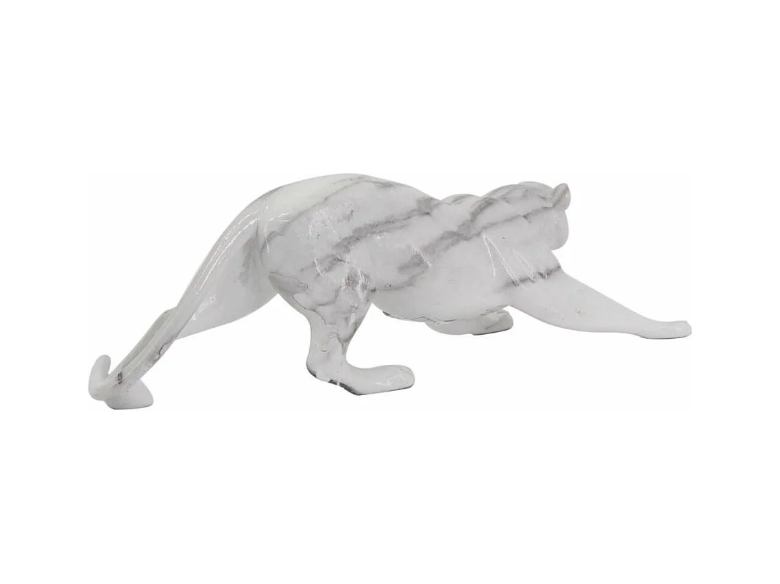 Leopard aus Kunstharz mit weißem Marmoreffekt