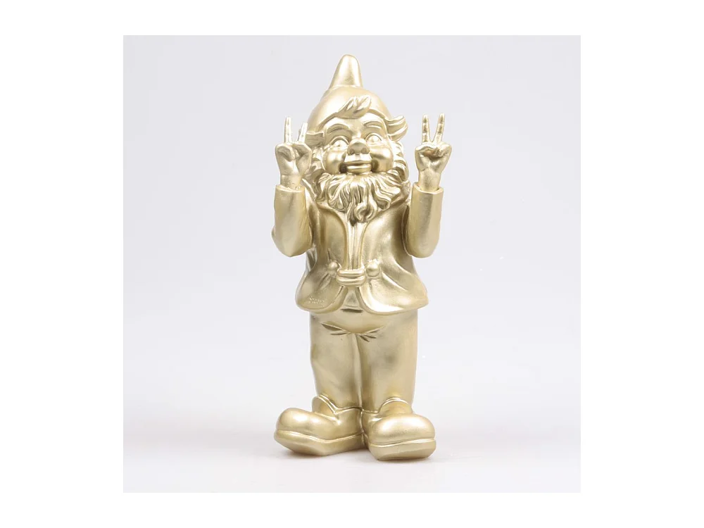 Nain de jardin en résine 13 x 11 x 31 cm Peace