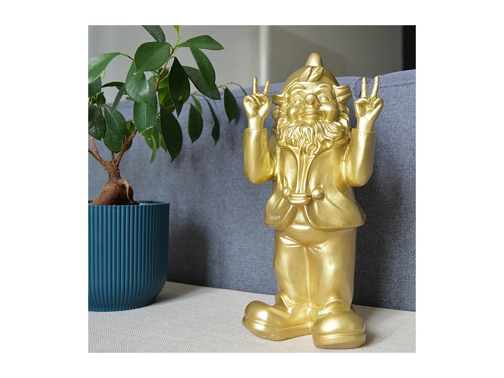 Nain de jardin en résine 13 x 11 x 31 cm Peace