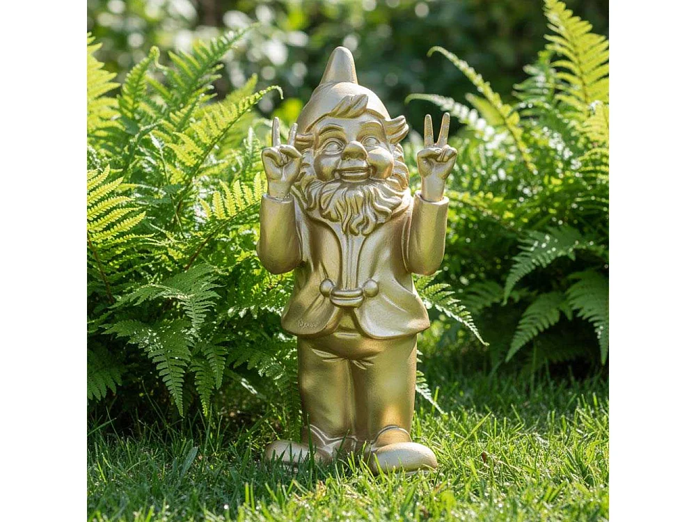 Nain de jardin en résine 13 x 11 x 31 cm Peace