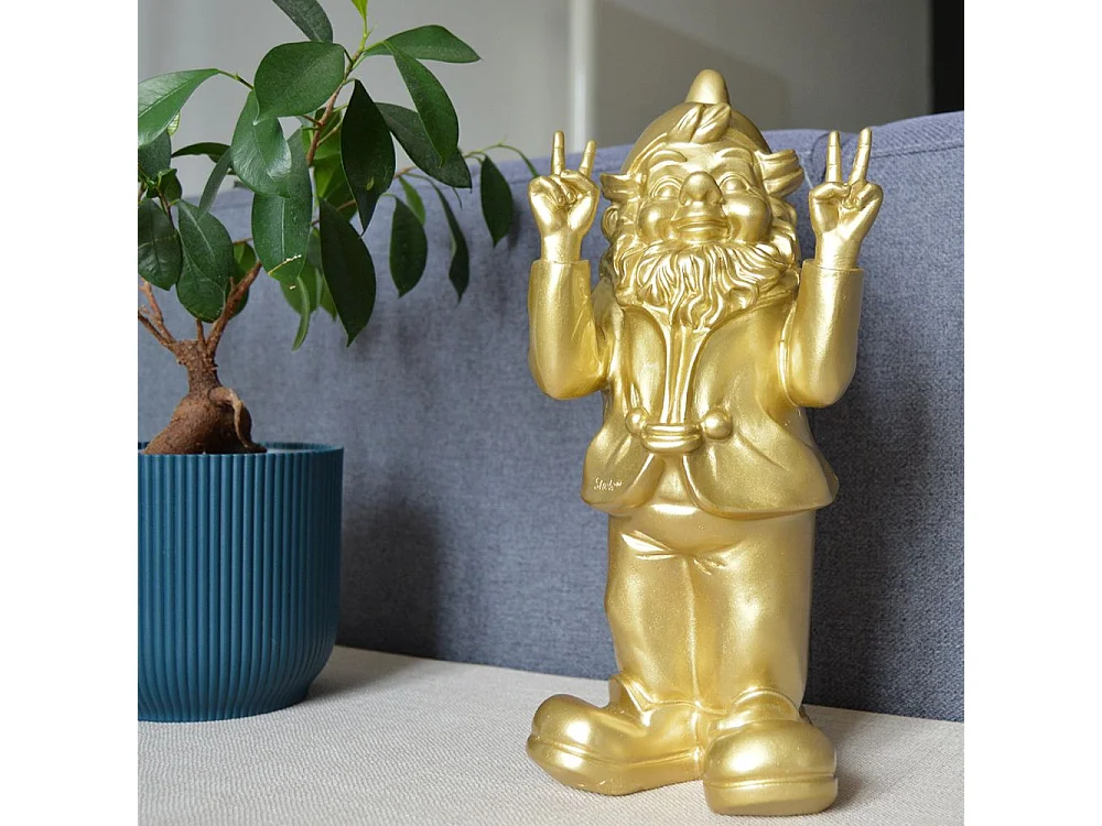 Nain de jardin en résine 13 x 11 x 31 cm Peace