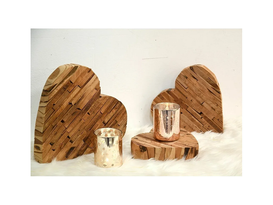 Coeurs à poser en bois (lot de 3)