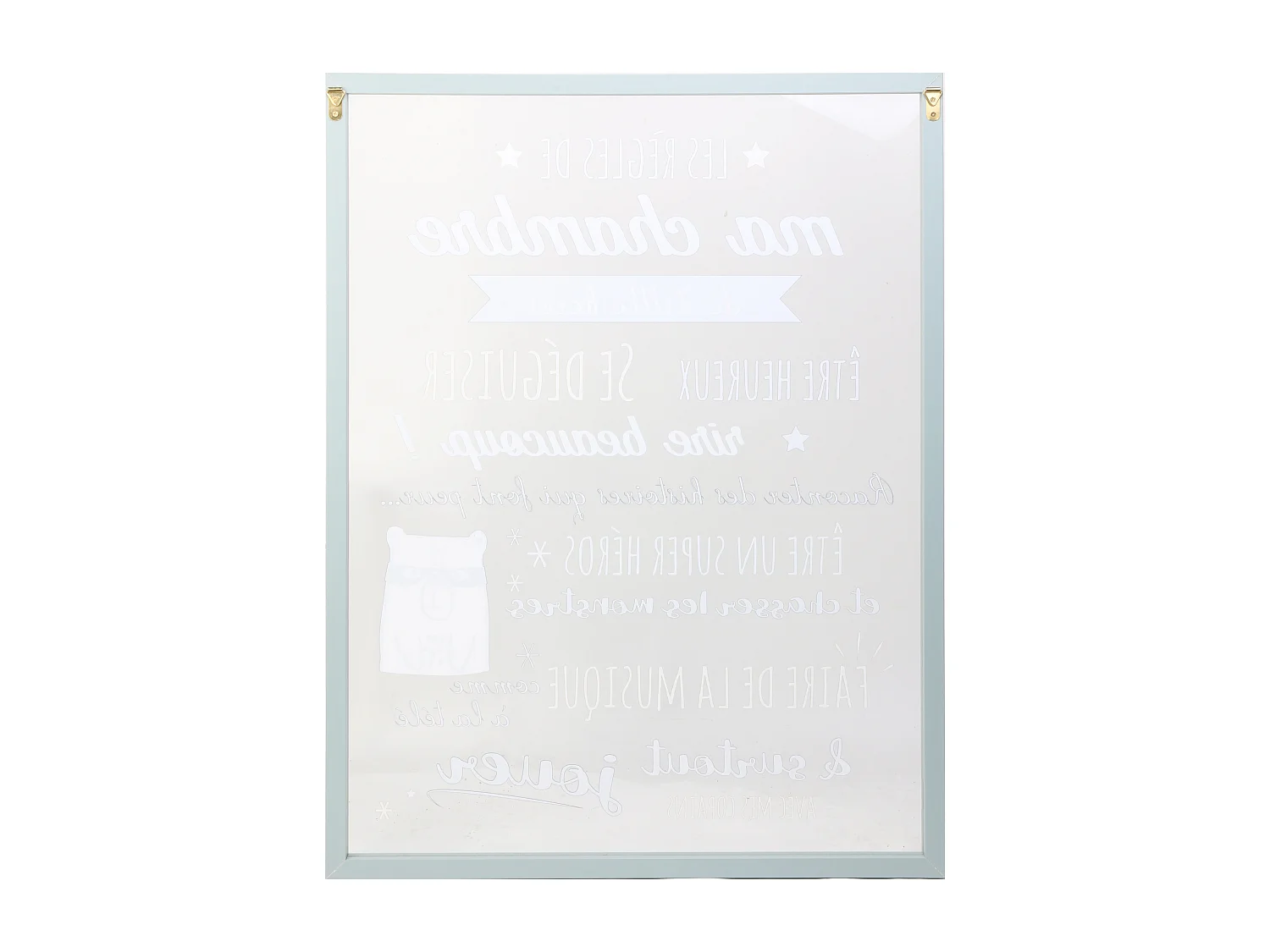 Cadre Déco Enfant "Règles Garçon" 40x60cm Bleu