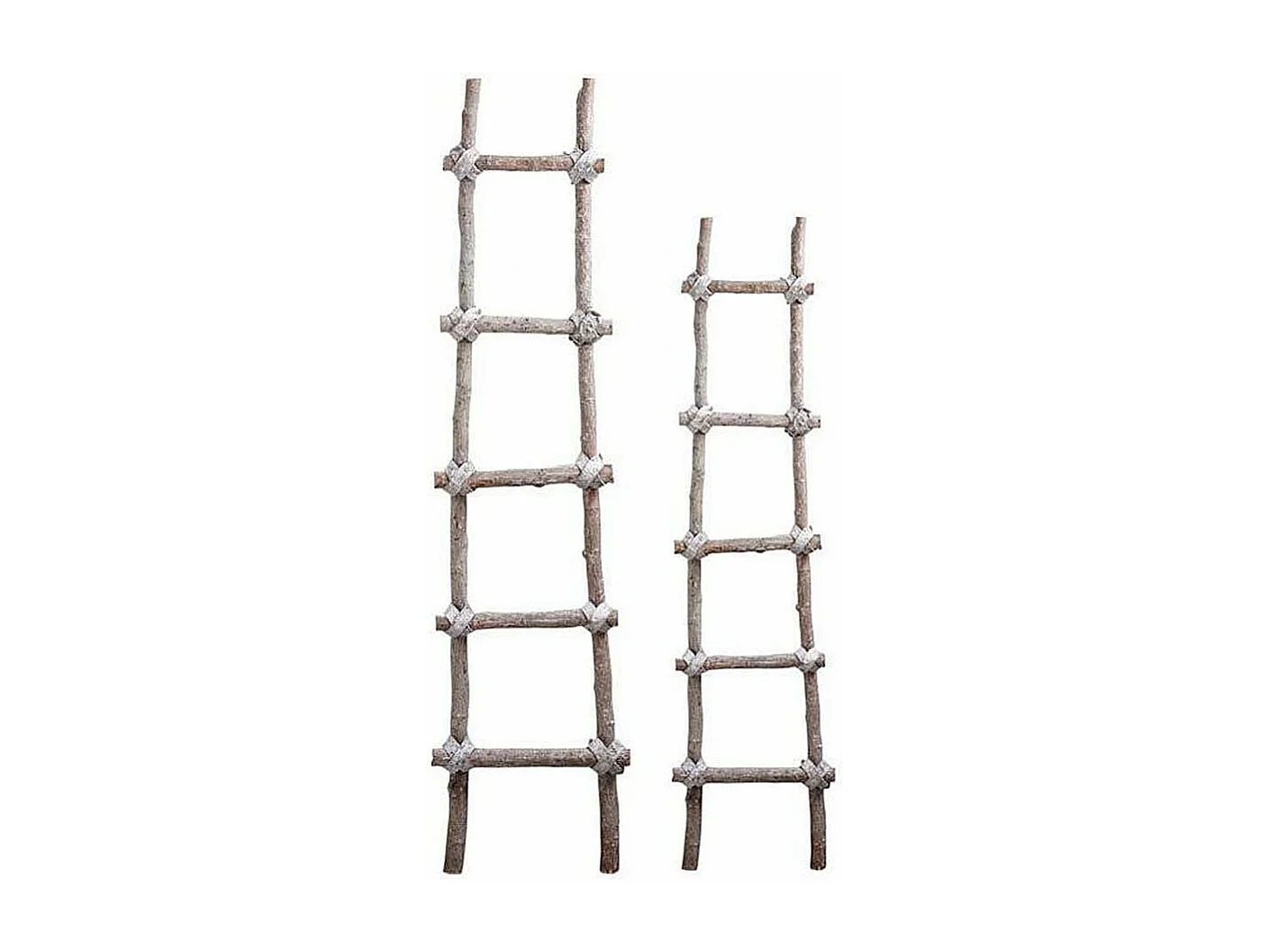 Scala in legno patinato bianco (set di 2)