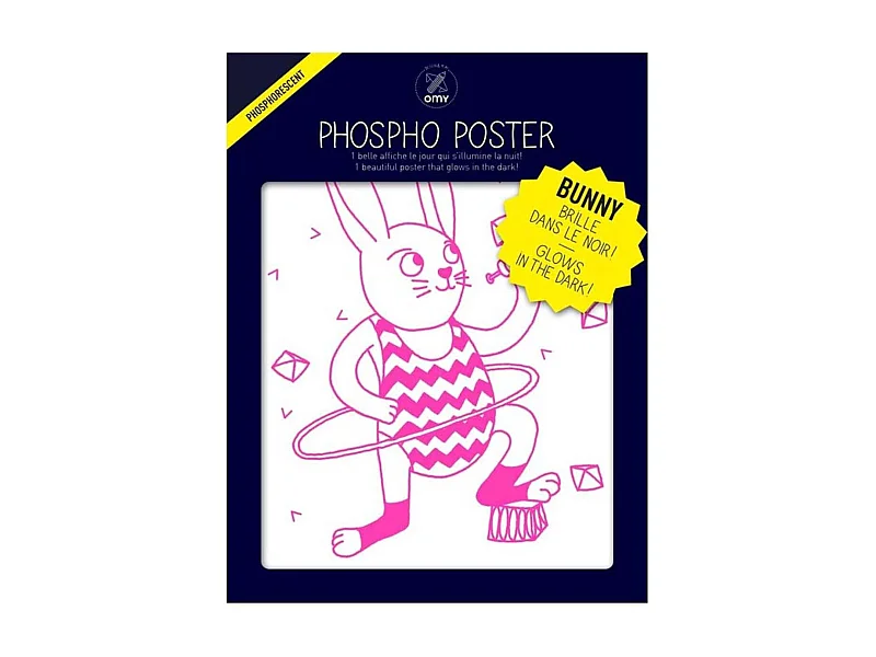 Poster phosphorescent 30 x 40 cm Bunny