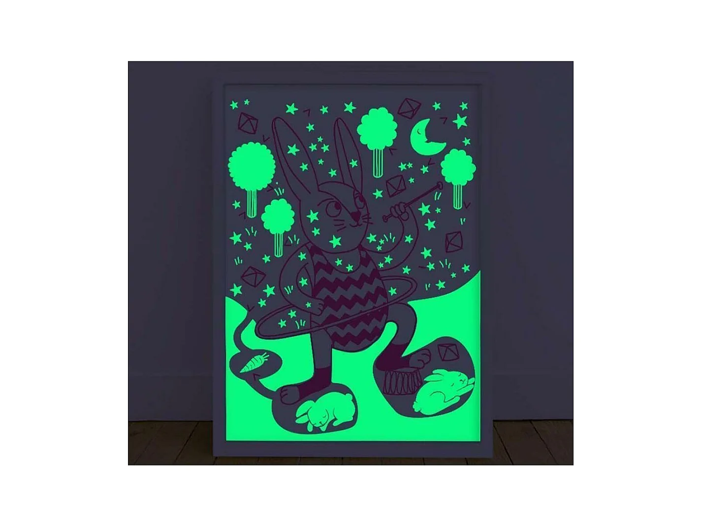 Poster phosphorescent 30 x 40 cm Bunny