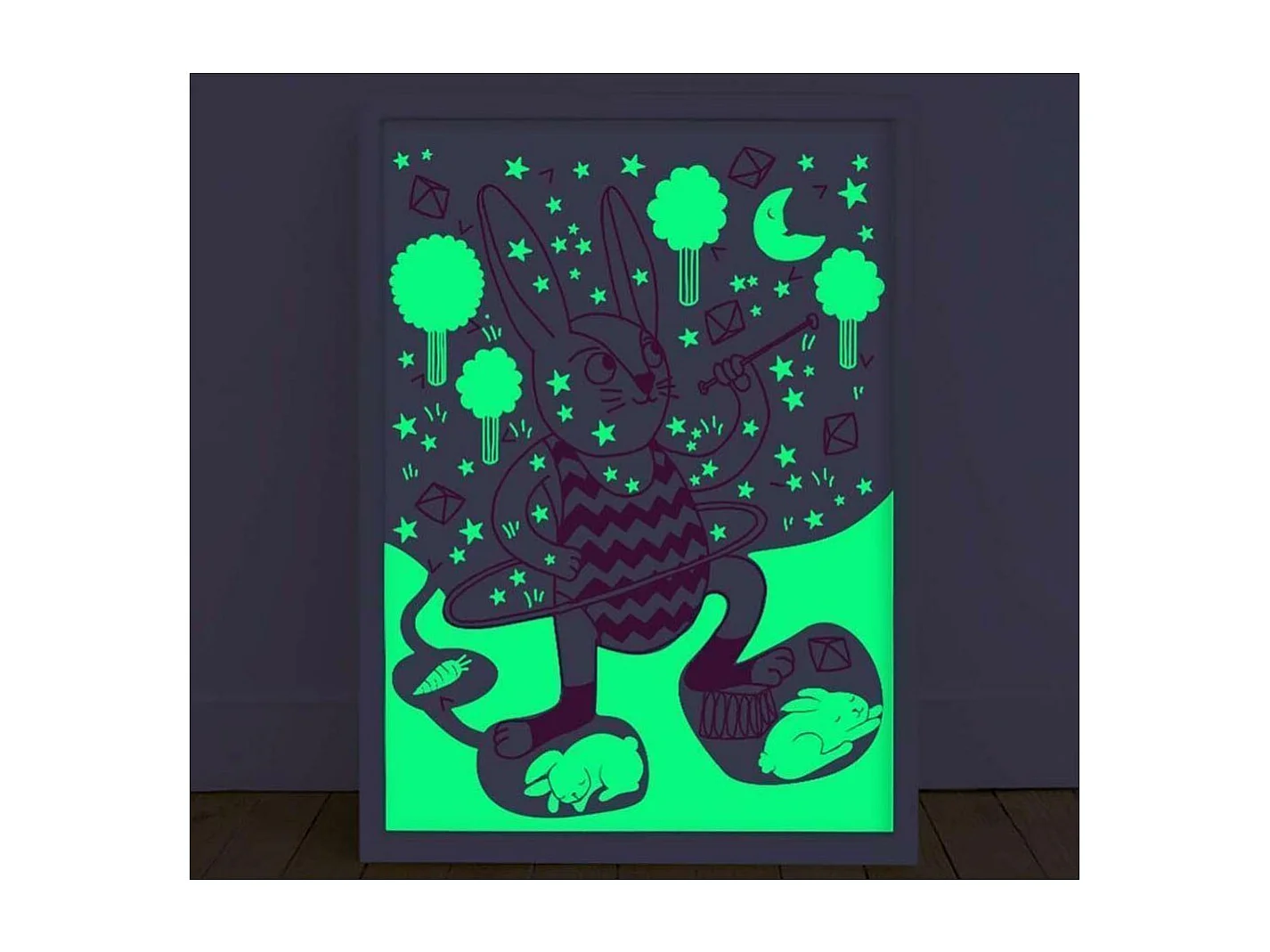 Poster phosphorescent 30 x 40 cm Bunny