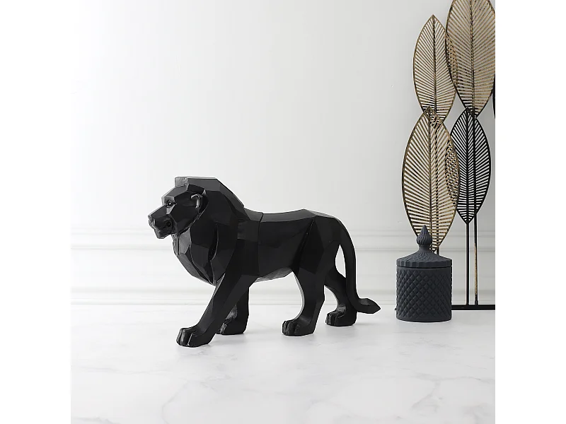Lion Origami Noir L33cm Noir