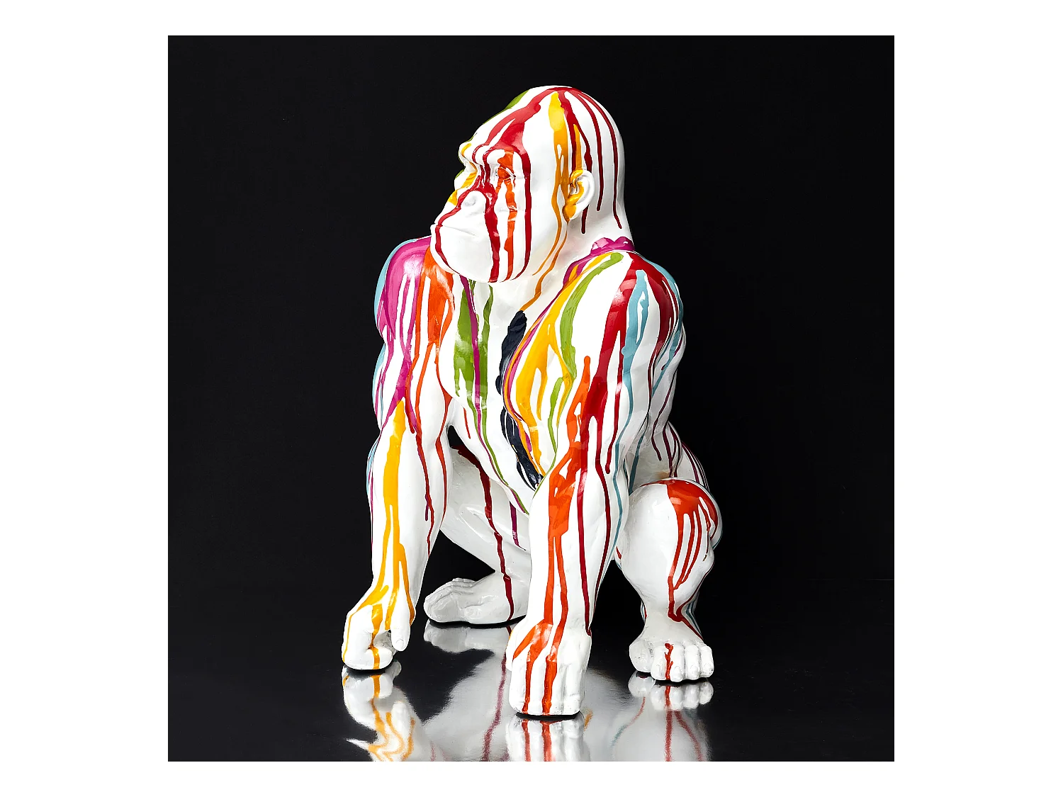 Kauernder Gorilla aus Kunstharz 46 cm