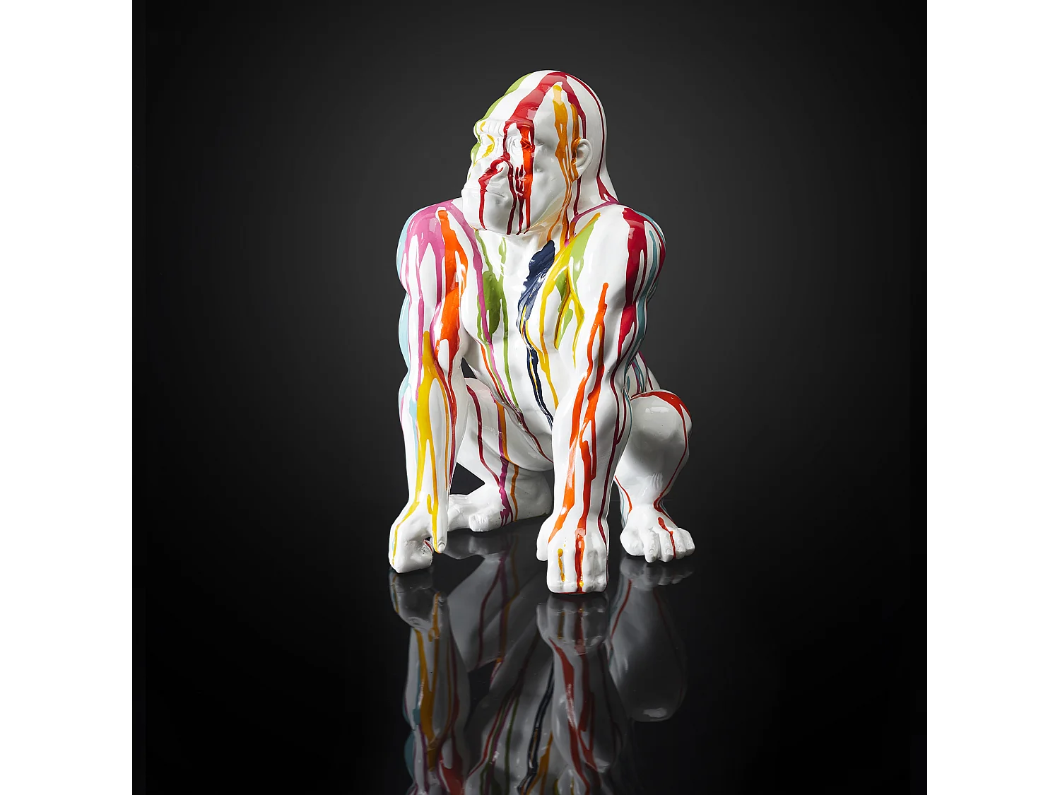 Kauernder Gorilla aus Kunstharz 46 cm