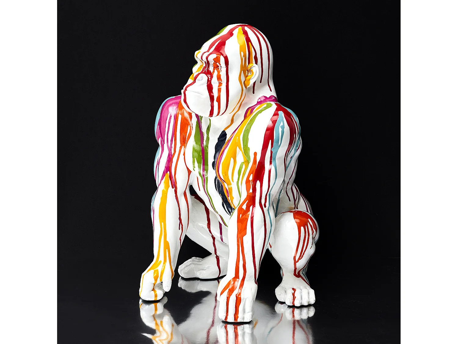 Kauernder Gorilla aus Kunstharz 46 cm