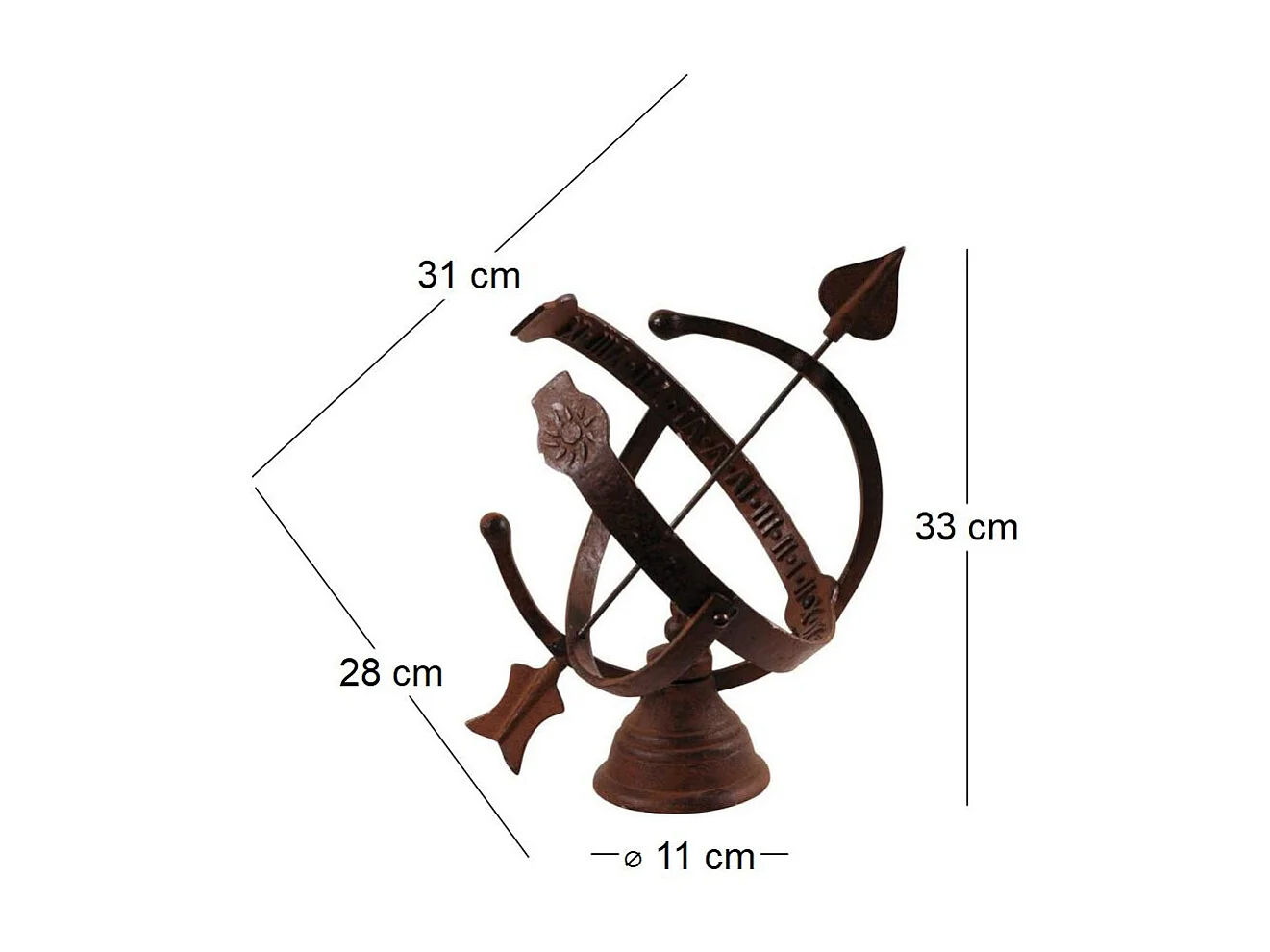 Meridiana in ghisa 31x24cm