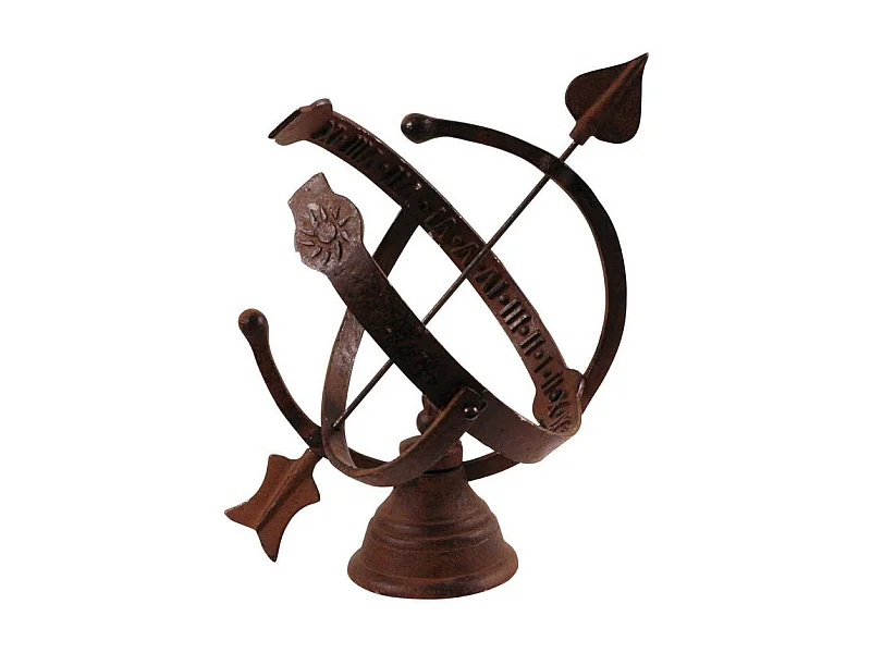 Cadran solaire en fonte rouille à poser