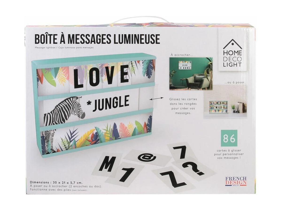 Boite lumineuse à message Exotique