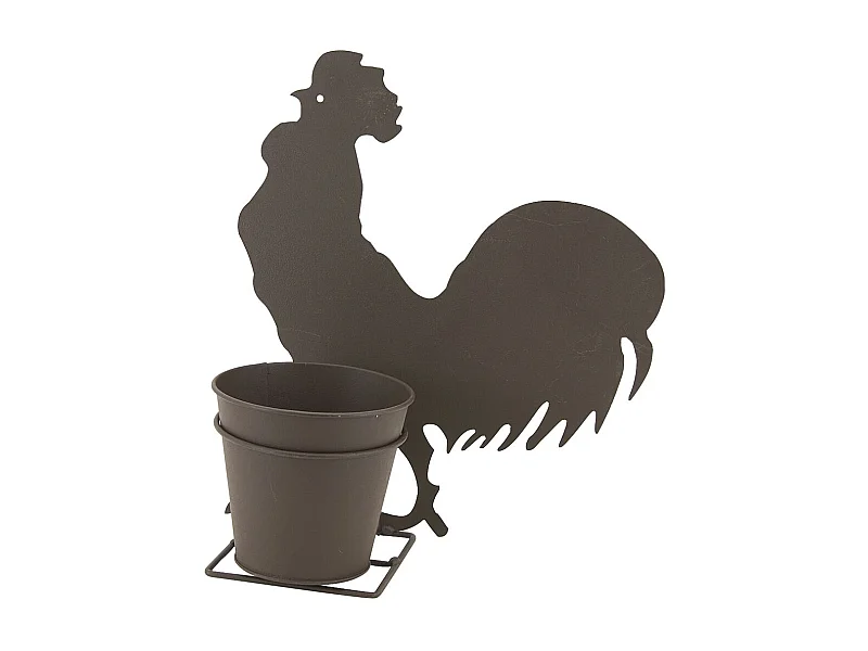 Cache-pot en métal rouillé