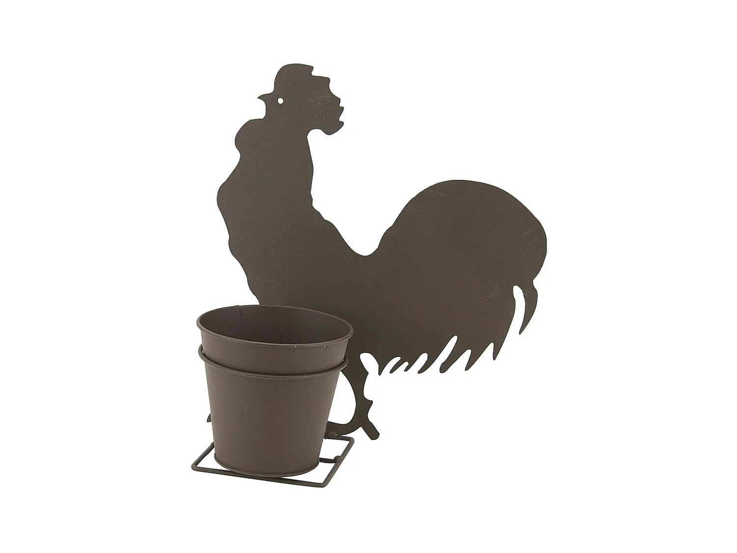 Cache-pot en métal rouillé