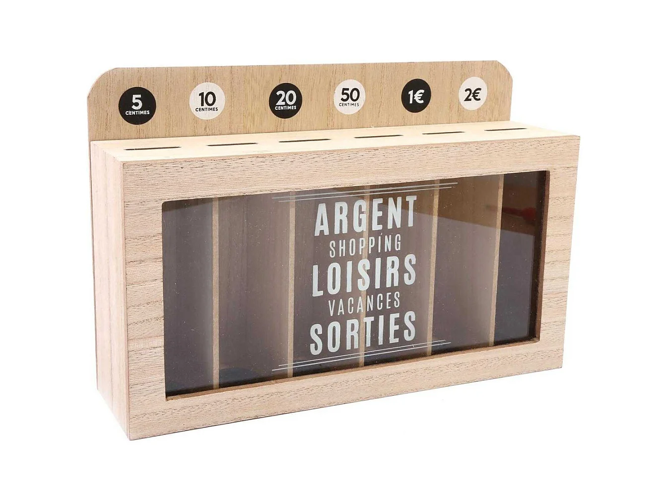 Tirelire compartimentée Shopping 30x20 cm