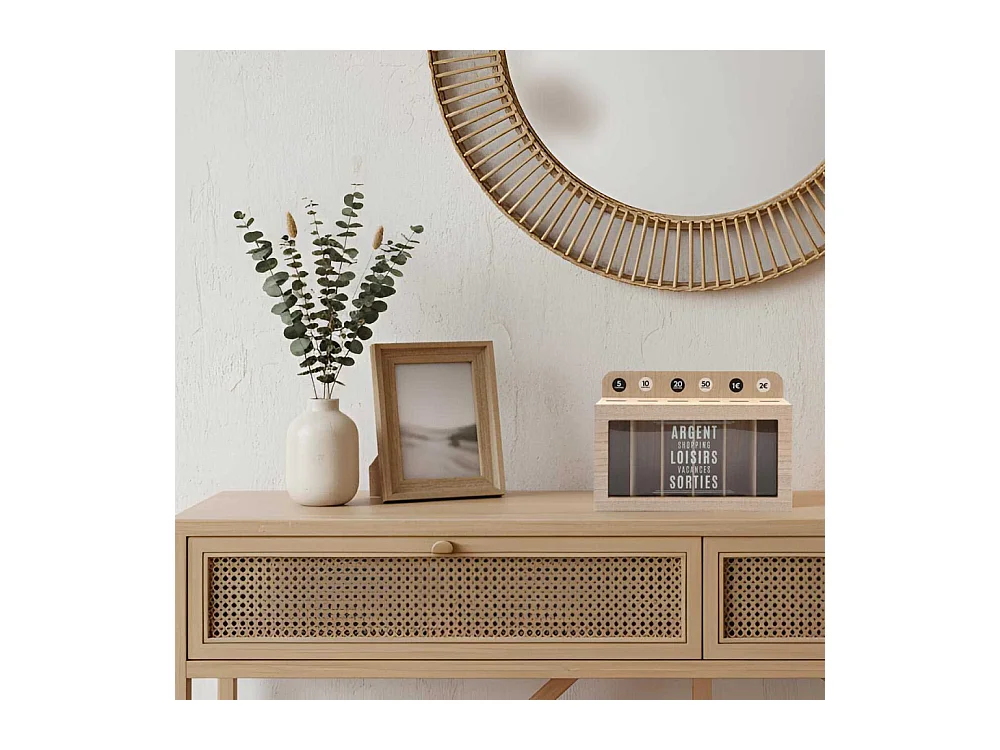 Tirelire compartimentée Shopping 30x20 cm