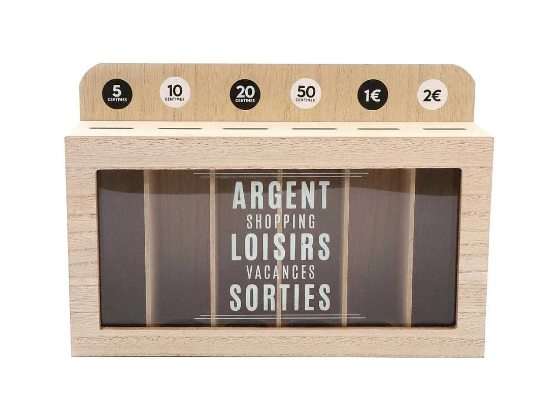 Tirelire compartimentée Shopping 30x20 cm