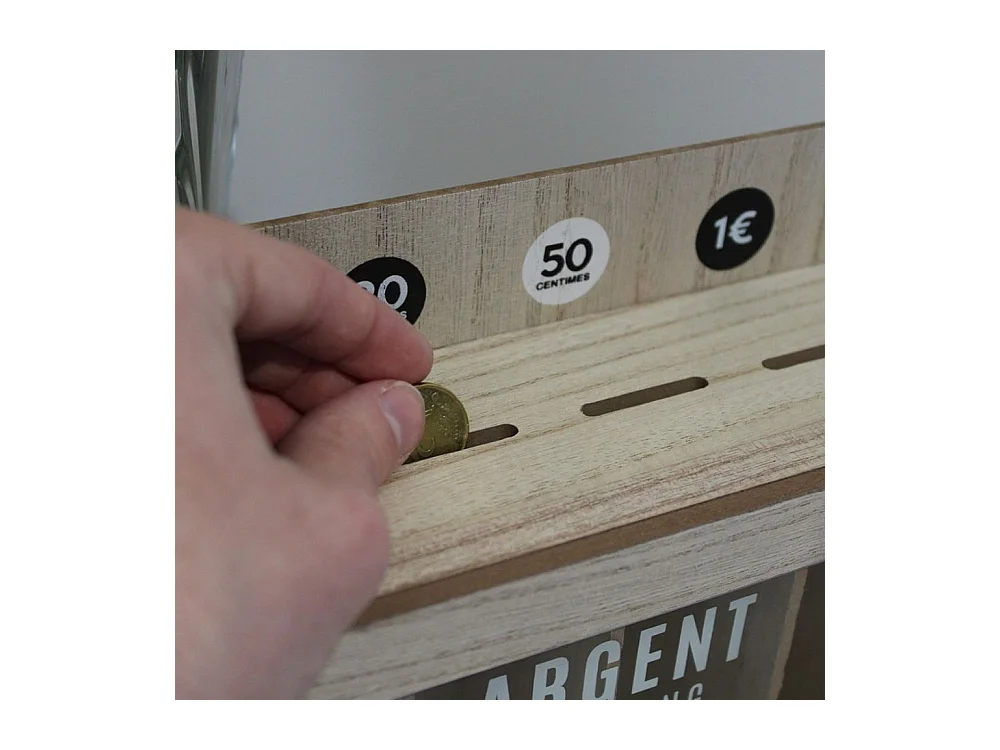 Tirelire compartimentée Shopping 30x20 cm