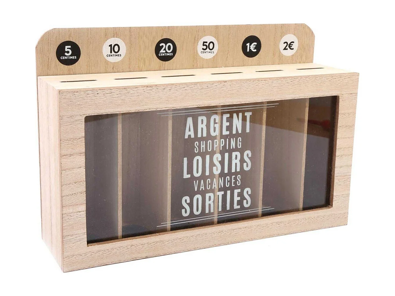 Tirelire compartimentée Shopping 30x20 cm