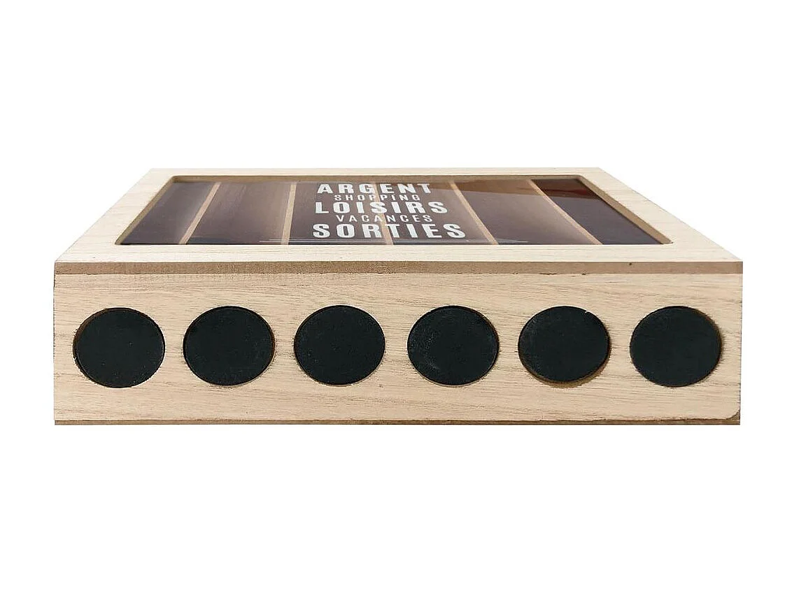 Tirelire compartimentée Shopping 30x20 cm