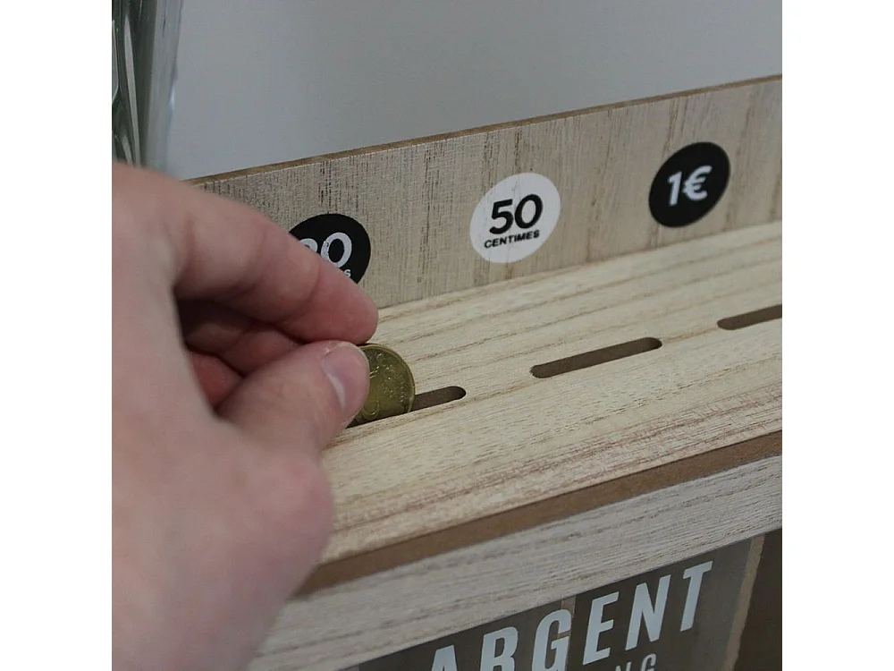 Tirelire compartimentée Shopping 30x20 cm