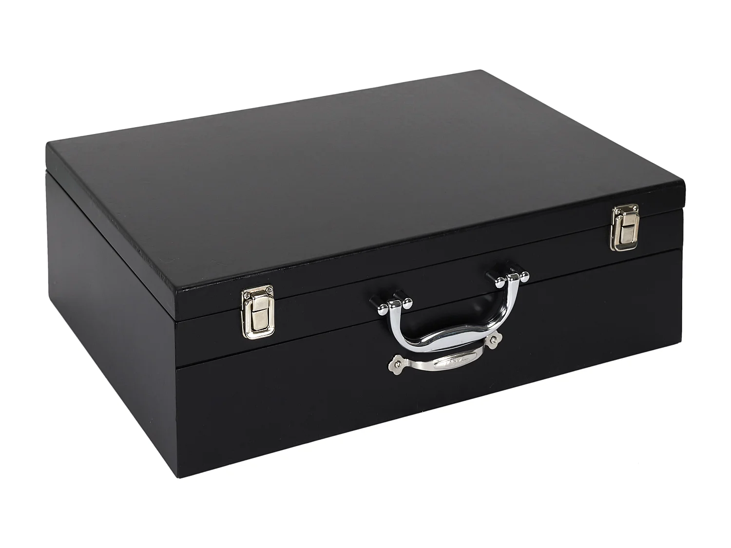 Menagere 84 Pieces Coffret En Bois Avec Tiroir Noir