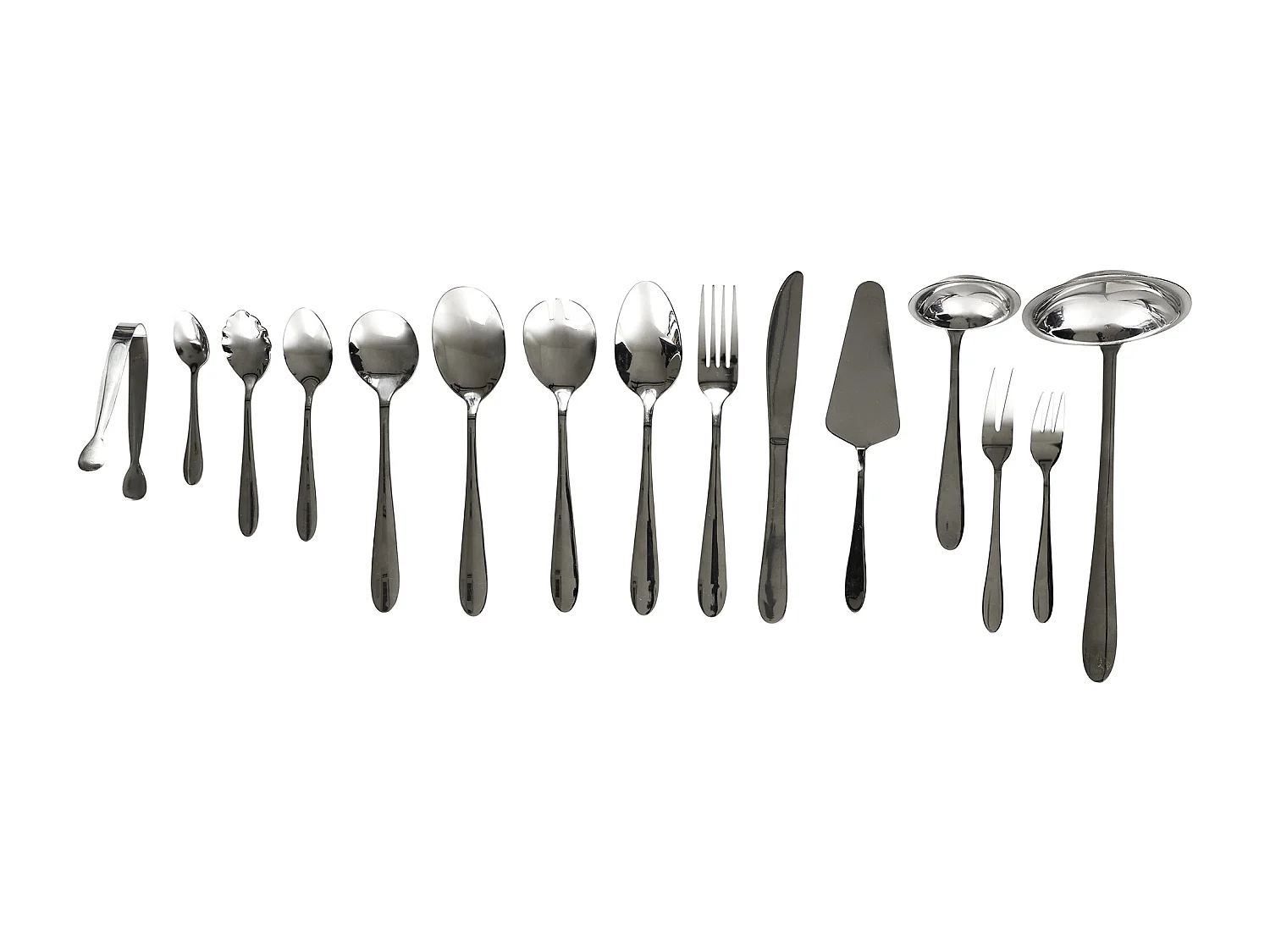 Menagere 84 Pieces Coffret En Bois Avec Tiroir Noir