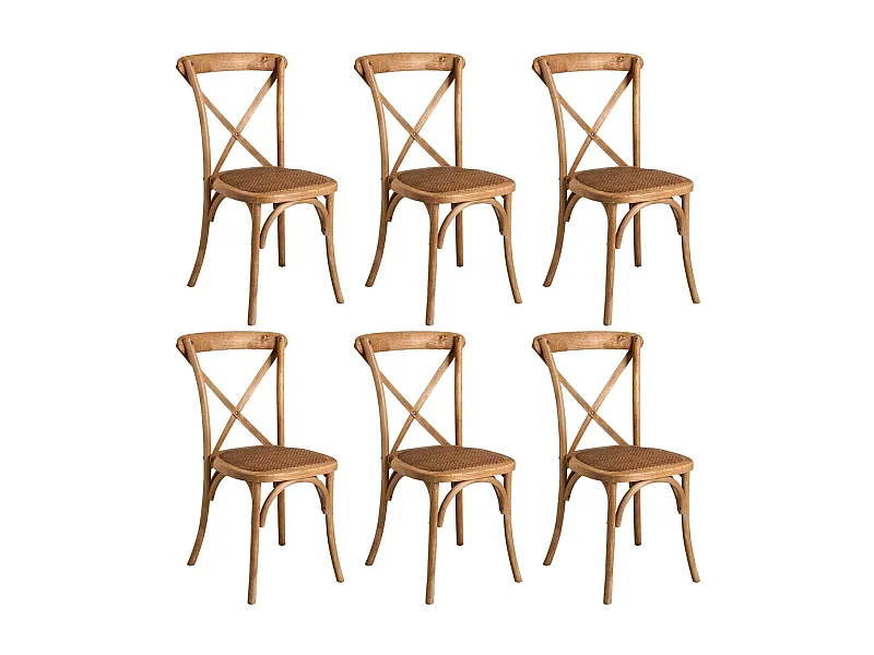 Chaise bistro en orme empilable Lot de 6