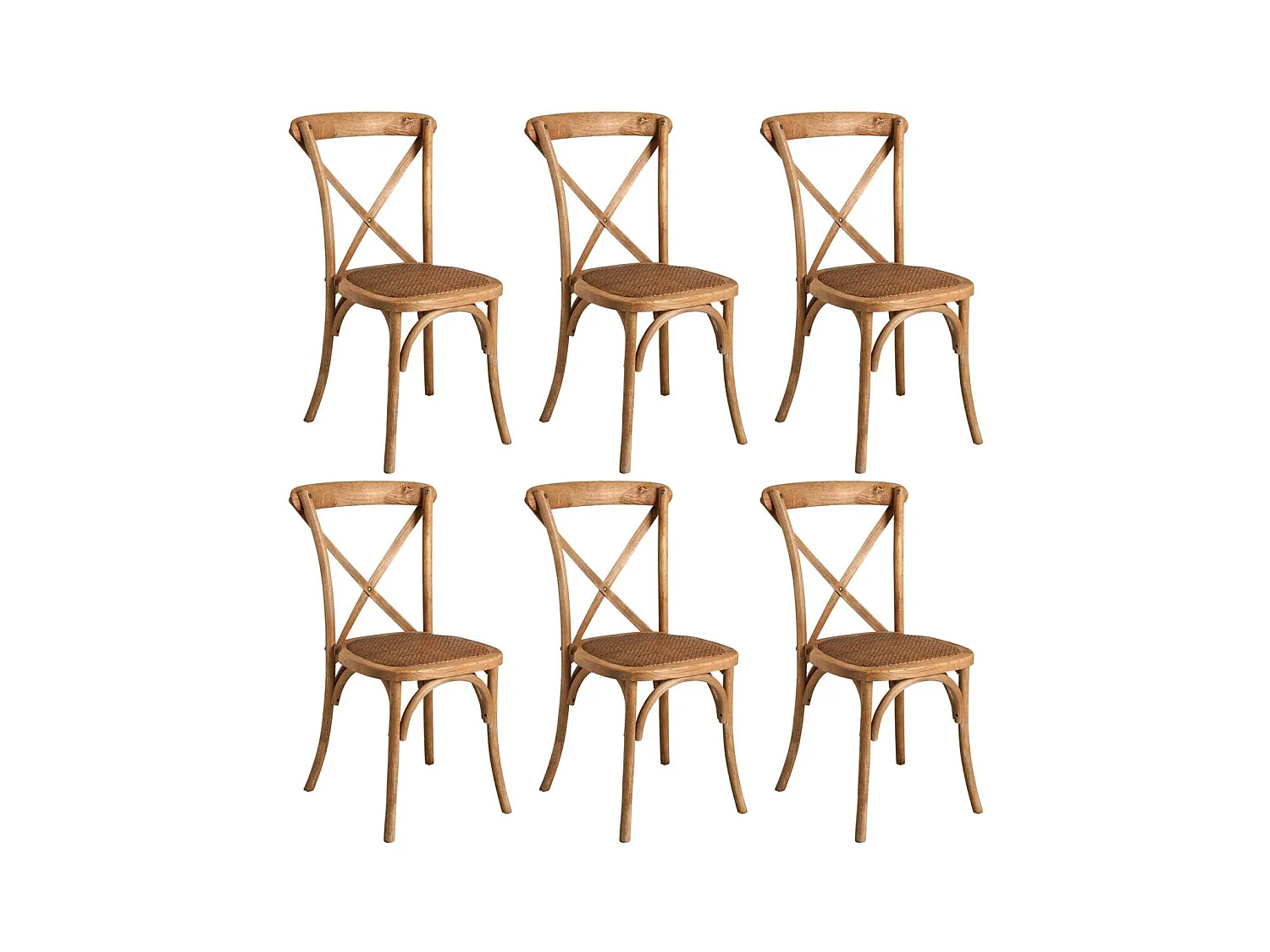 Chaise bistro en orme empilable Lot de 6
