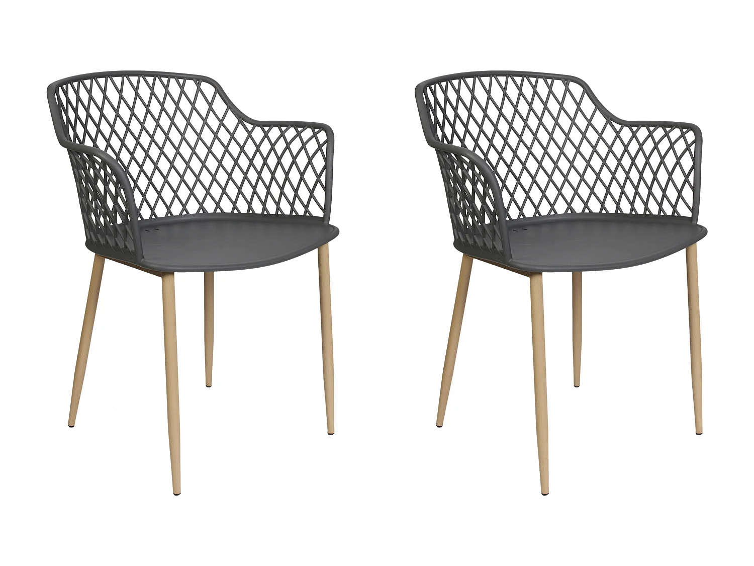 Fauteuil Malaga Gris - Lot De 2 Gris