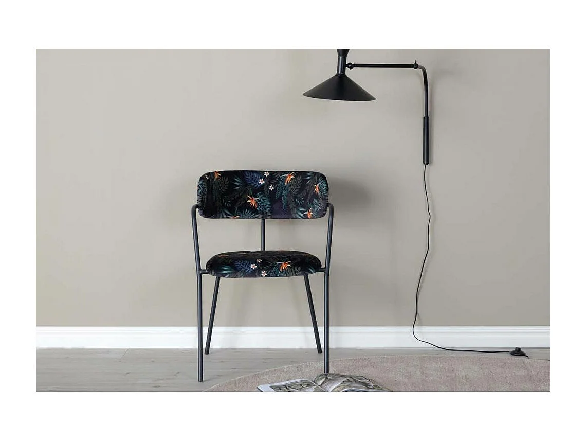 Fauteuil en métal et velours Arrow (Lot de 2)