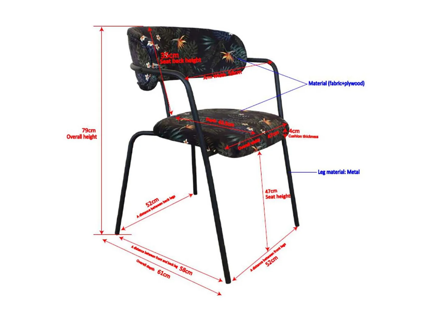 Fauteuil en métal et velours Arrow (Lot de 2)