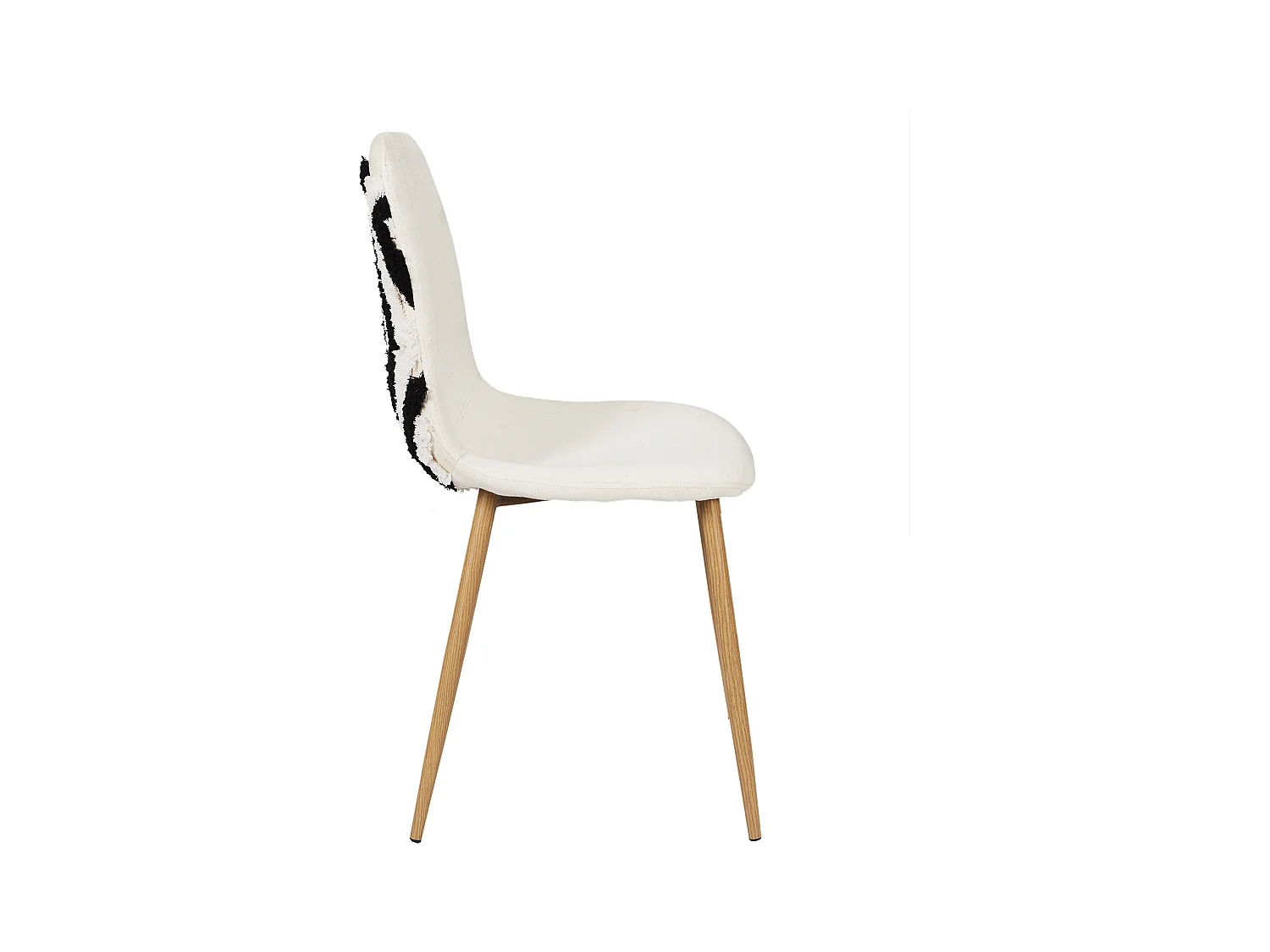 Chaise Lagos Pieds Metal Imitation Bois - Lot De 4 Beige, Noir