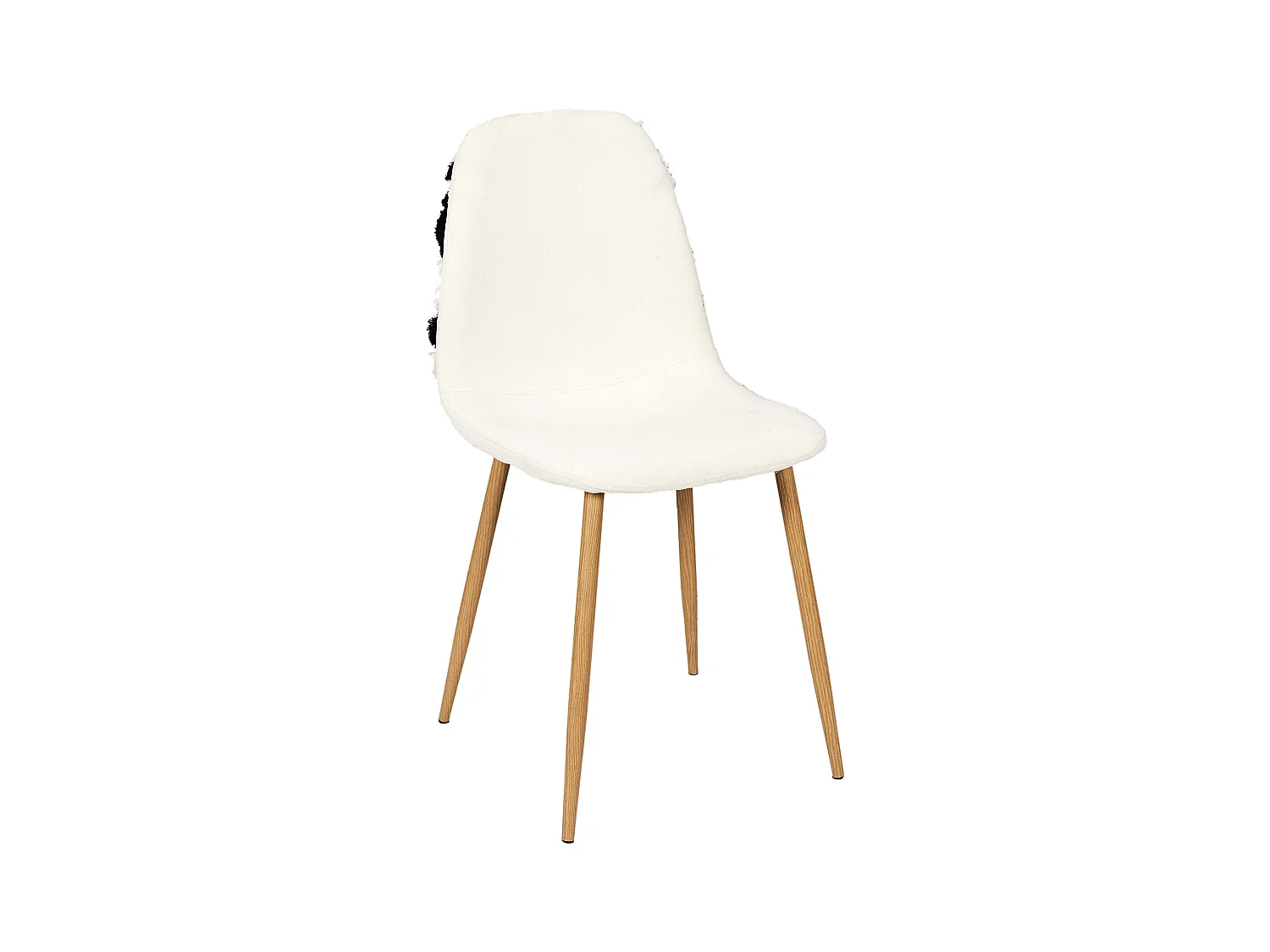 Chaise Lagos Pieds Metal Imitation Bois - Lot De 4 Beige, Noir