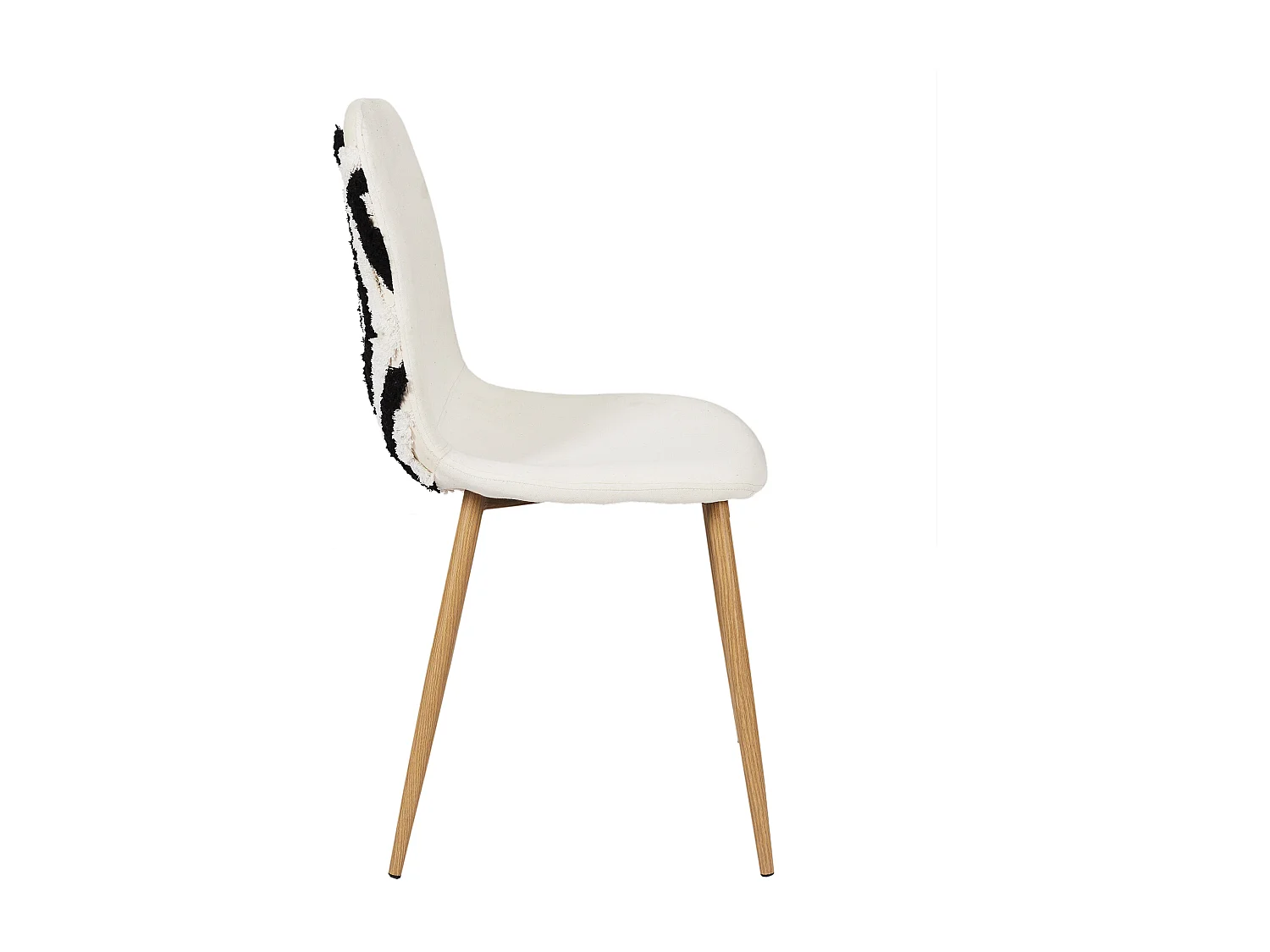 Chaise Lagos Pieds Metal Imitation Bois - Lot De 4 Beige, Noir