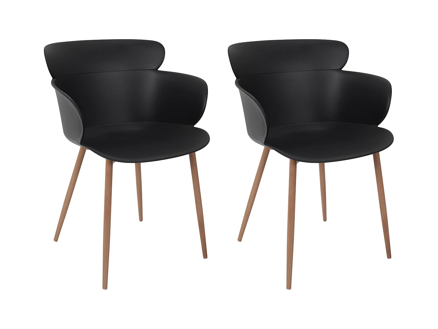 Fauteuil Lorens Noir - Lot De 2 Noir