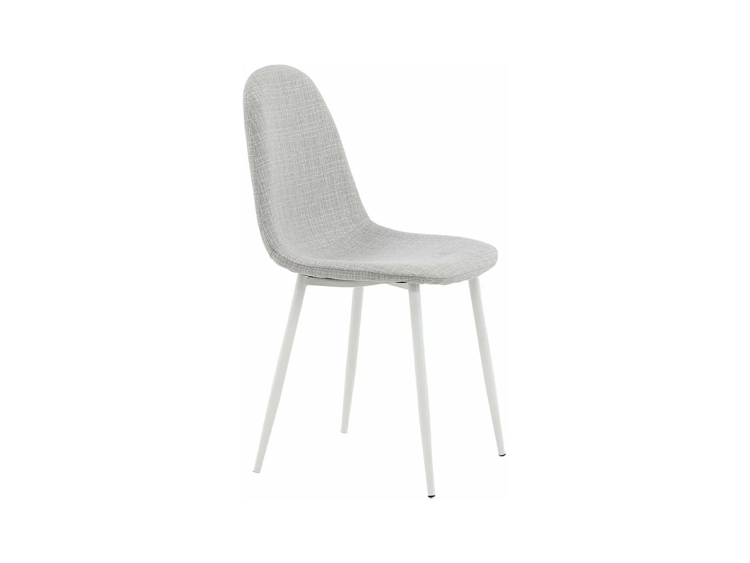 Chaise en tissu avec pieds en acier Polar (Lot de 2) Gris clair et blanc