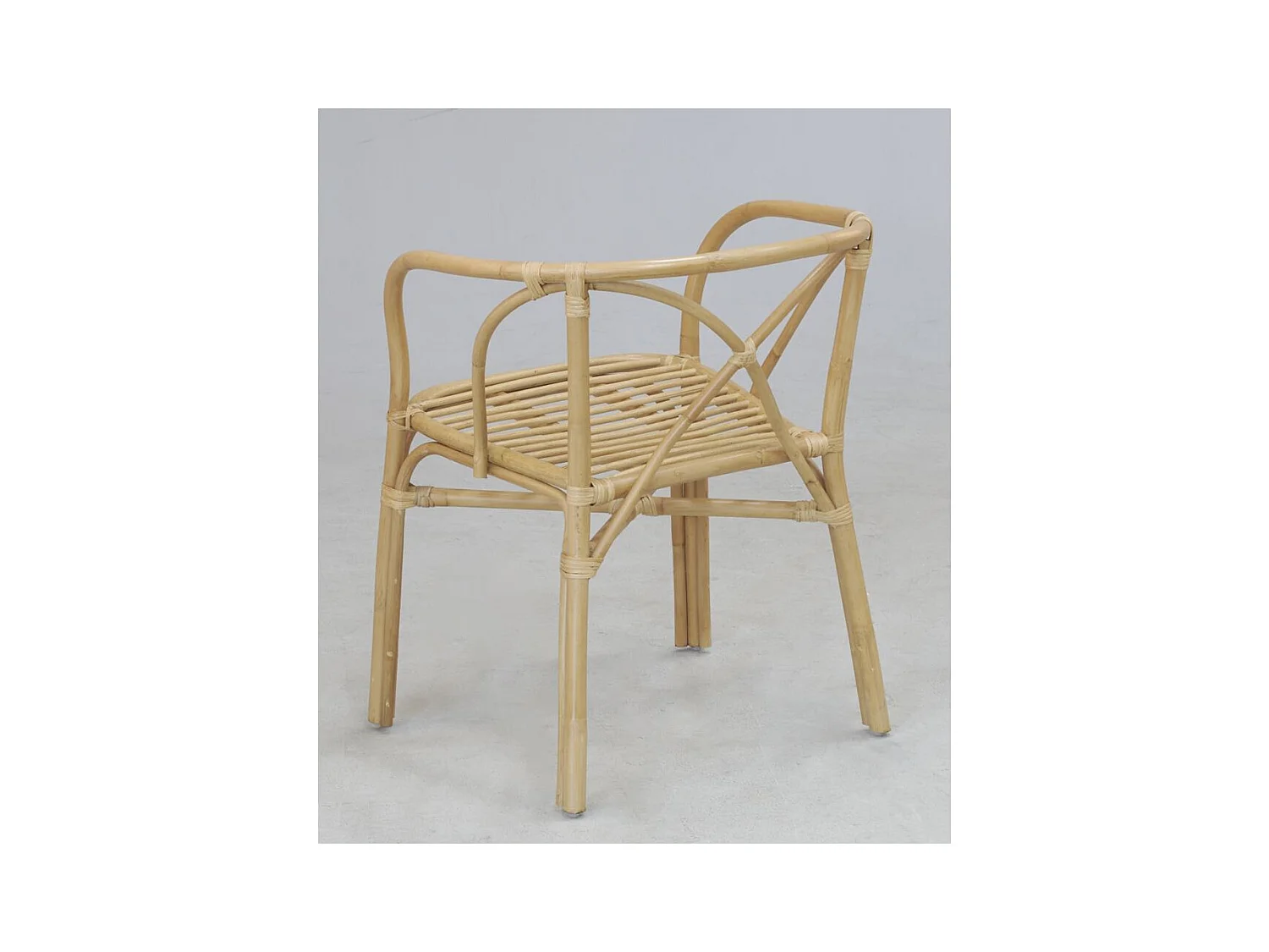 Fauteuil en rotin naturel dossier croisé Charlie