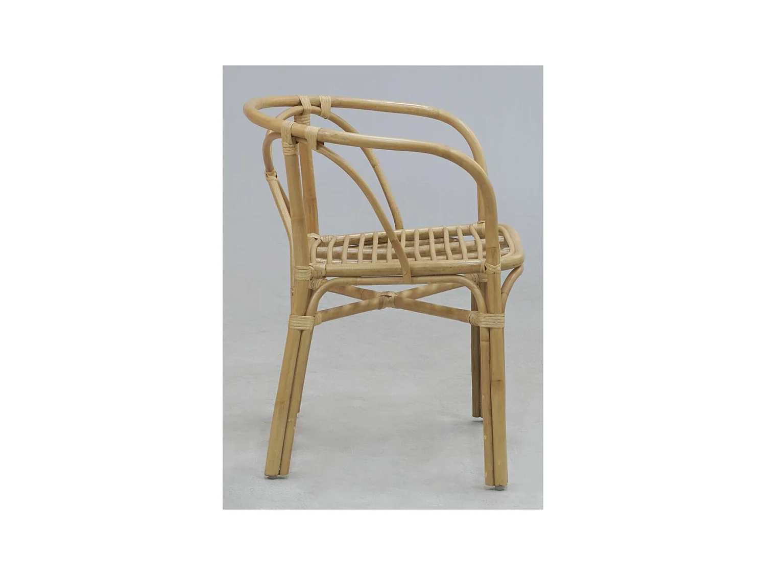 Fauteuil en rotin naturel dossier croisé Charlie