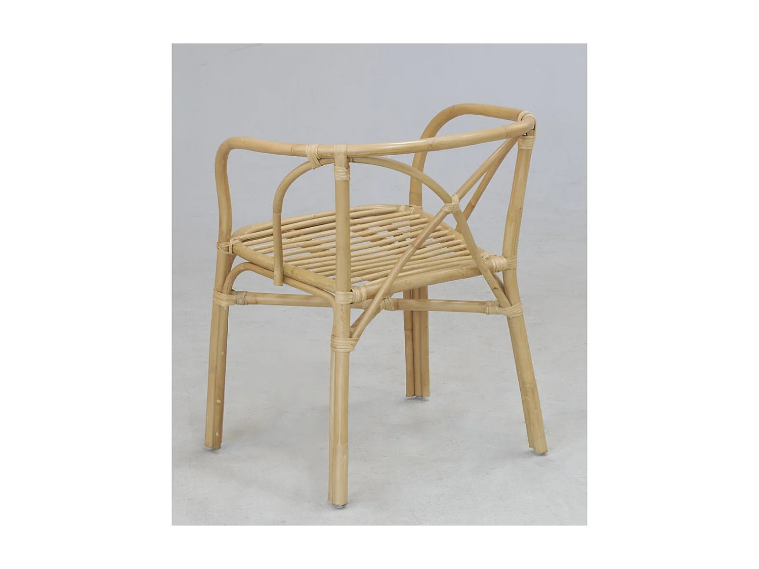 Fauteuil en rotin naturel dossier croisé Charlie