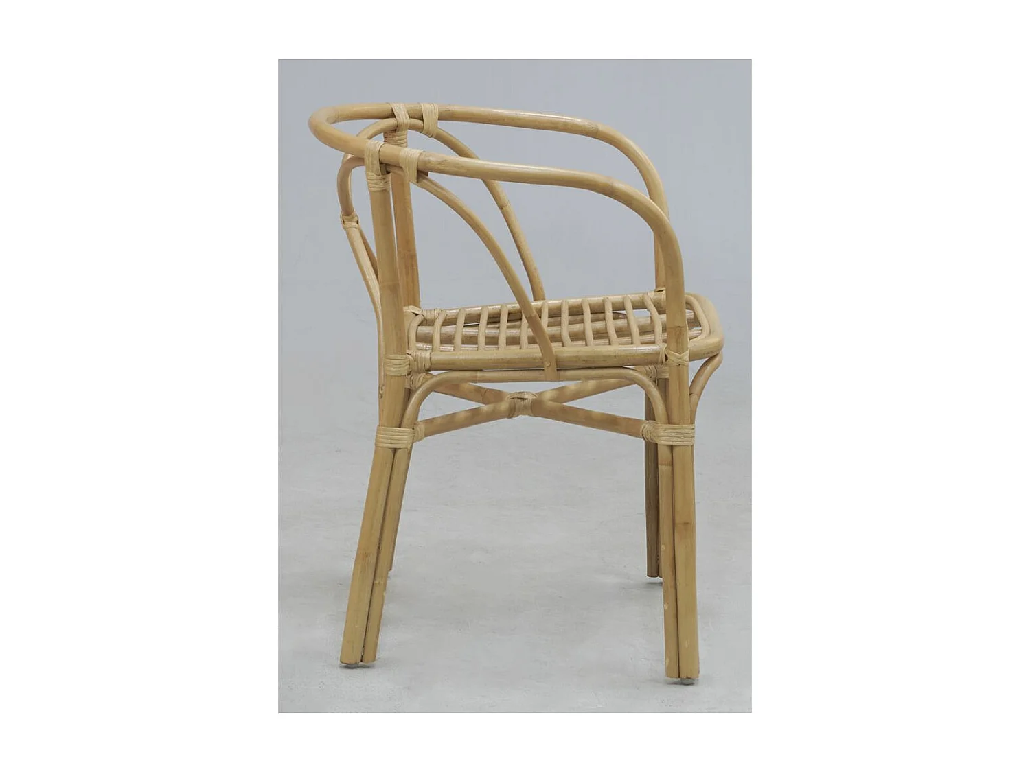 Fauteuil en rotin naturel dossier croisé Charlie