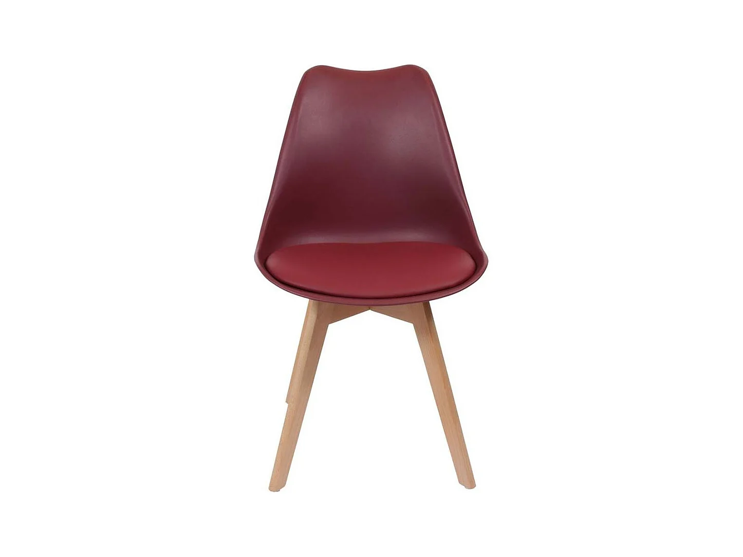 Chaise scandinave avec assise rembourrée (Lot de 2) Bordeaux
