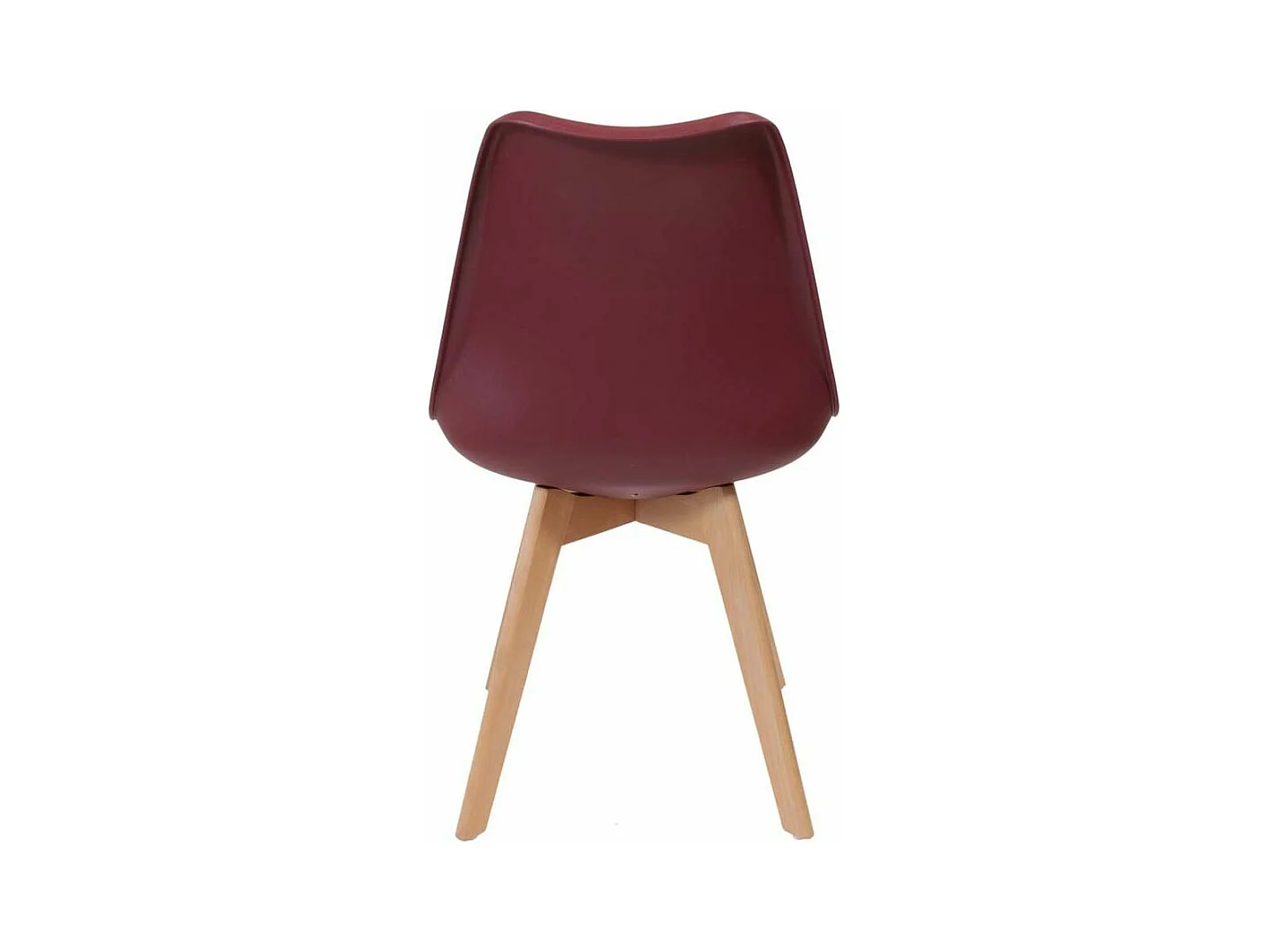 Chaise scandinave avec assise rembourrée (Lot de 2) Bordeaux