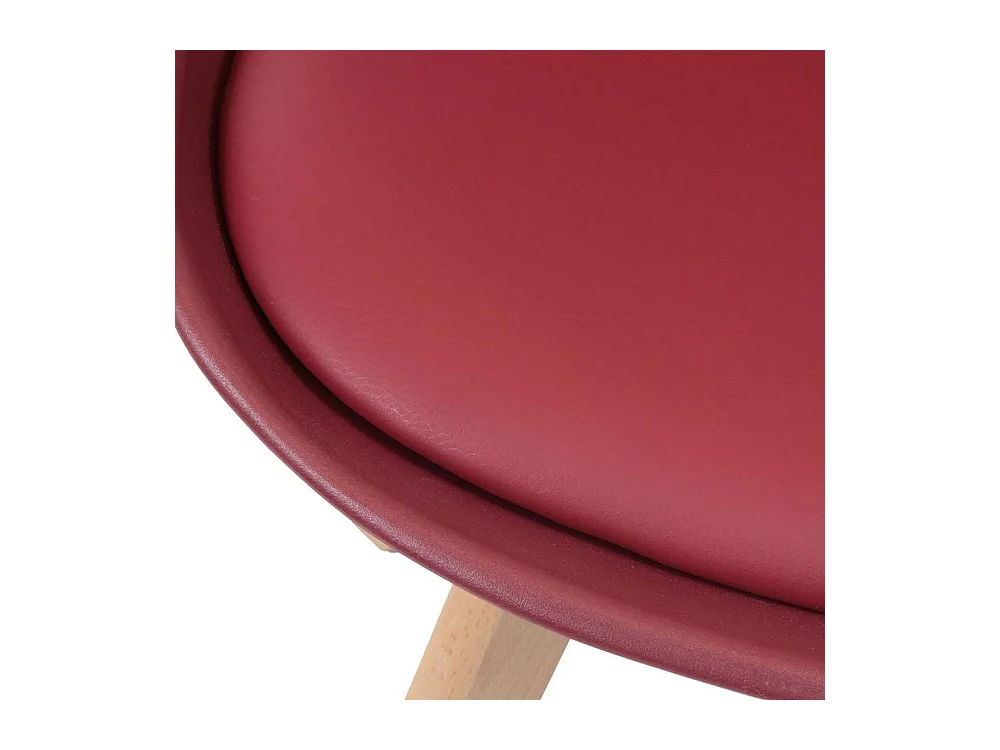 Chaise scandinave avec assise rembourrée (Lot de 2) Bordeaux