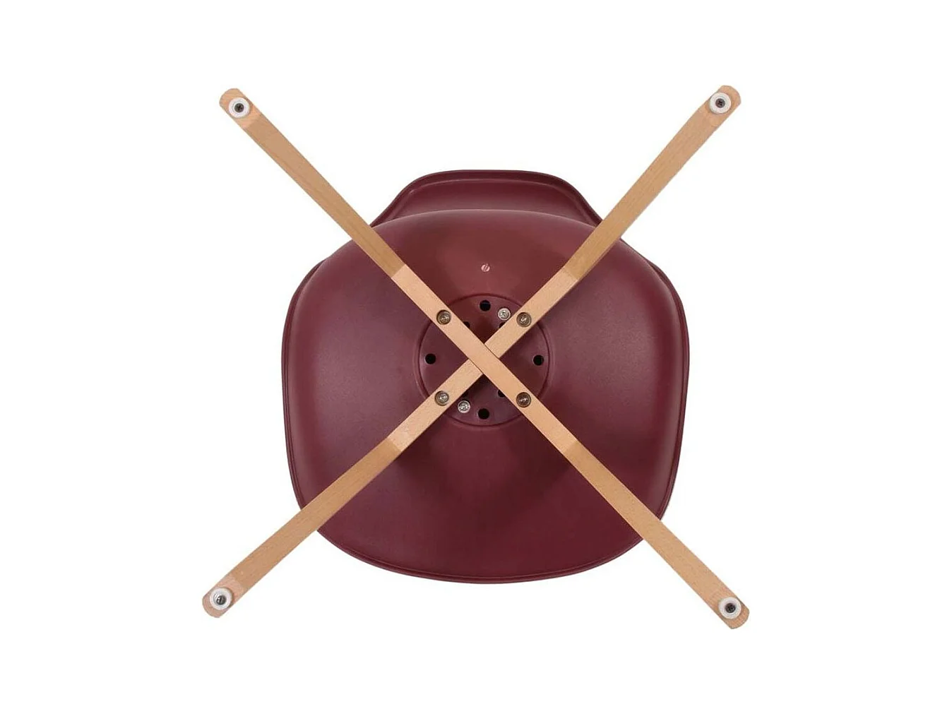 Chaise scandinave avec assise rembourrée (Lot de 2) Bordeaux